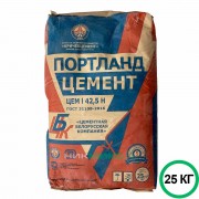 Цемент ЦЕМ 0 42,5 Н (Д0), 25 кг, Кричев (на поддонах в термоусадочной плёнке)